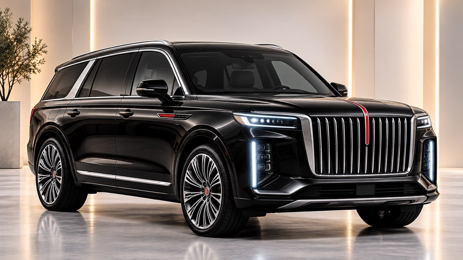 Hongqi E-HS9 in obsidian black