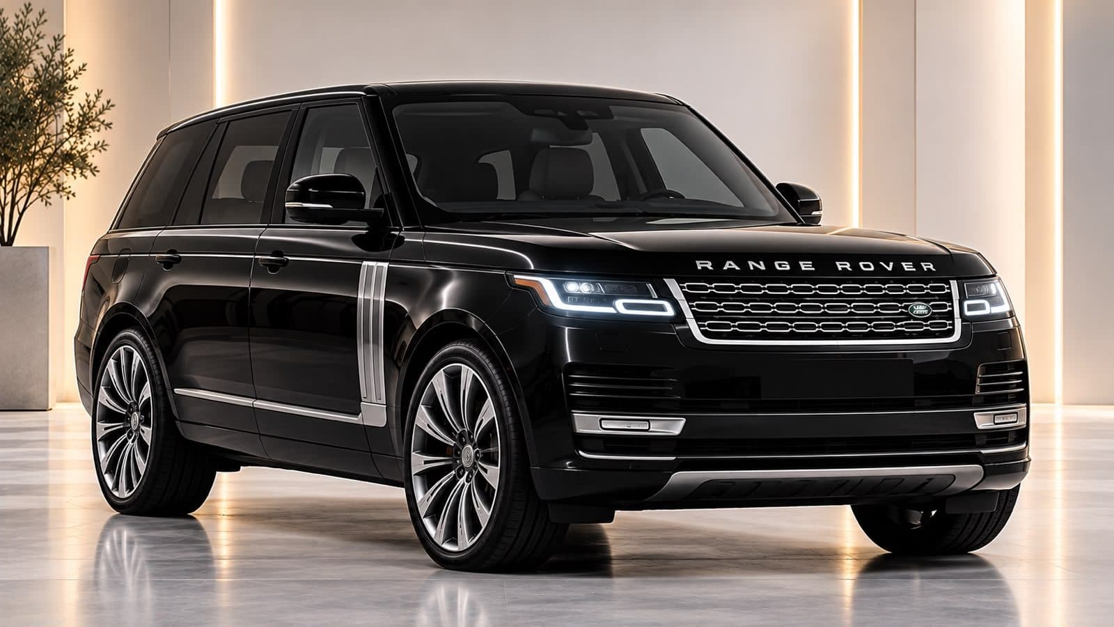Range Rover in obsidian black